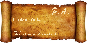 Pinker Antal névjegykártya